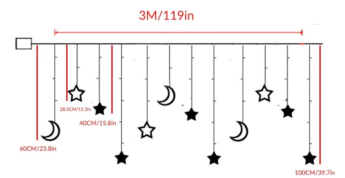 Moon & Star Ramadan Lights - New Traditions Store